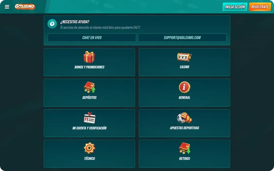 ayuda del casino golisimo